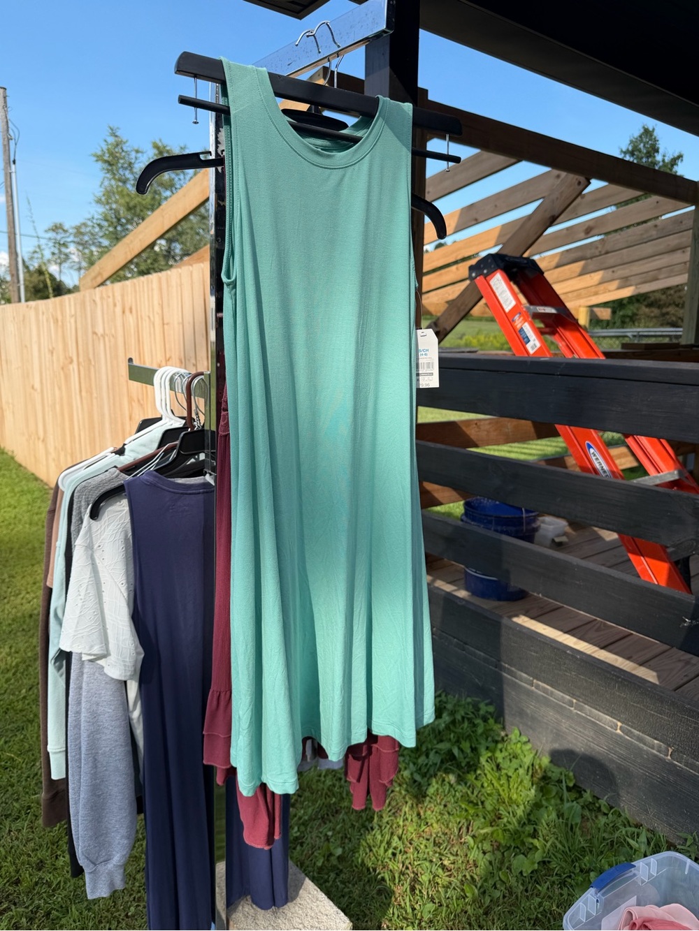 Time and Tru Mint Green Sleeveless Midi Swing Dress